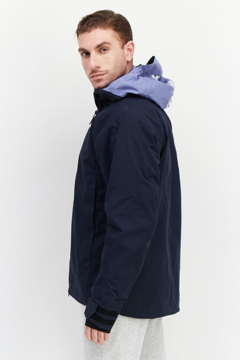 Adidas Men Sportswear Fit Resort 3 In 1 Hooded Jacket, Dark Navy Blue - Image 2
